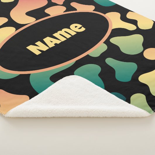 Personalisierte grüne Kuh Druck Sherpa Blankon Sherpadecke (3/4)