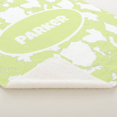 Personalisierte grüne Kuh Druck Sherpa Blankon Sherpadecke (3/4)