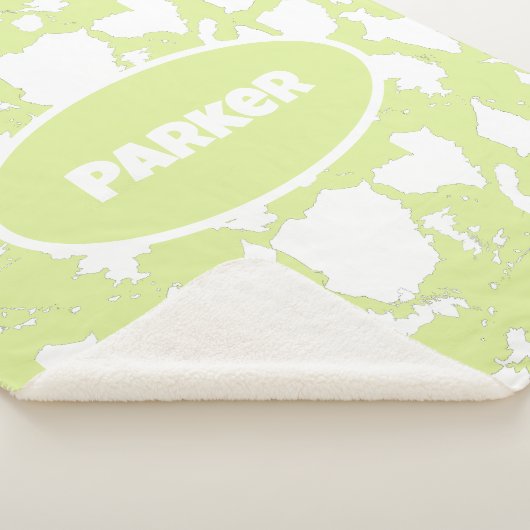 Personalisierte grüne Kuh Druck Sherpa Blankon Sherpadecke (3/4)