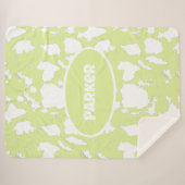 Personalisierte grüne Kuh Druck Sherpa Blankon Sherpadecke (Vorderseite (Horizontal))
