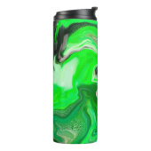 Personalisierte Grüne Marmor Kunst, Dichtung und M Thermosbecher (Nach links gedreht)