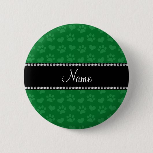 Personalisierte grüne Namensherzen und Button (Vorderseite)