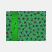 Personalisierte grüne Namensspinnen Fleecedecke (Vorderseite (Horizontal))