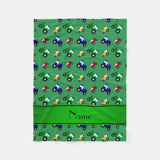 Personalisierte grüne Namenstraktoren Fleecedecke (Vorderseite)