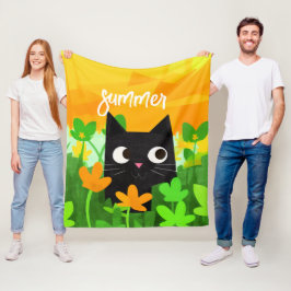 Personalisierte grüne Orangenblütenkatze Fleecedecke