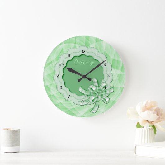 Personalisierte grüne Skala Große Wanduhr (Zuhause)