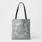Personalisierte Grüne Snowberry+Eukalyptus Wedding Tasche (Vorderseite)