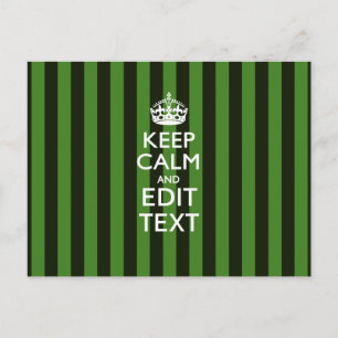 Personalisierte grüne Streifen Behielt Beruhigen I Postkarte