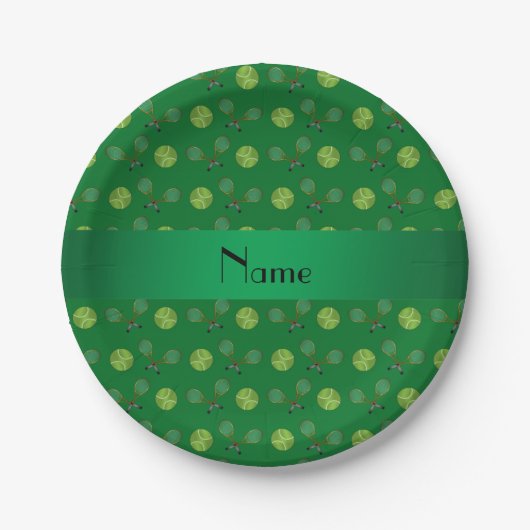 Personalisierte grüne Tennisbälle Pappteller (Vorderseite)