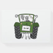Personalisierte Grüne Traktorandenhochzeit Gästebuch (Rückseite)