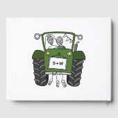 Personalisierte Grüne Traktorandenhochzeit Gästebuch (Rückseite)