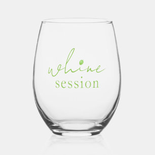 Personalisierte Grüne Trauben Whine Session Weinglas Ohne Stiel