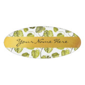 Personalisierte grüne u. weiße Monstera Namenschild (Vorderseite)