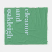 Personalisierte Grüne und Blaue Hochzeit Fleecedecke (Vorderseite (Horizontal))