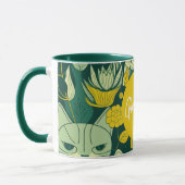 Personalisierte Grüne und Gelbe Katze Lover Geburt Tasse (Links)