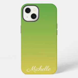 Personalisierte grüne und gelbe Ombre Case-Mate iP iPhone 13 Hülle