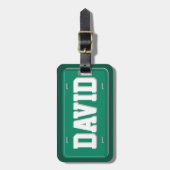 Personalisierte grüne und weiße Lizenz-Platte Gepäckanhänger (Vorderseite vertikal)