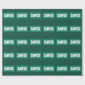 Personalisierte grüne und weiße Lizenz-Platte Geschenkpapier (Flach)