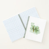 Personalisierte grüne Wasserfarbe und Blütenanfang Notizblock (Innenseite)
