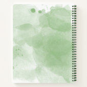 Personalisierte grüne Wasserfarbe und Blütenanfang Notizblock (Rückseite)