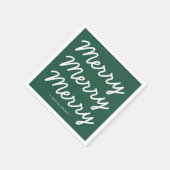 Personalisierte Grüne Weihnachten Serviette (Ecke)