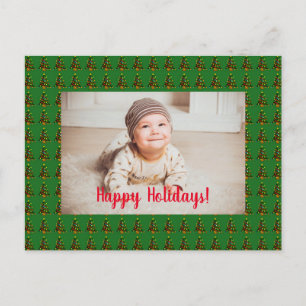 Personalisierte Grüne Weihnachtsbaume Postkarte