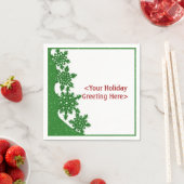 Personalisierte grüne Weihnachtsschneeflocken Napk Serviette (Beispiel)