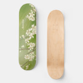 Personalisierte grüne weiße Blume im Frühling blüh Skateboard (Vorderseite)