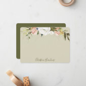 Personalisierte Grünflächen Blätter Aquarellfärbun Mitteilungskarte (Vorderseite/Rückseite Beispiel)