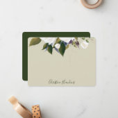 Personalisierte Grünflächen Blätter Aquarellfärbun Mitteilungskarte (Vorderseite/Rückseite Beispiel)