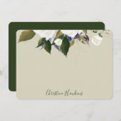 Personalisierte Grünflächen Blätter Aquarellfärbun Mitteilungskarte (Vorne/Hinten)