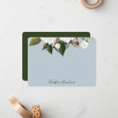 Personalisierte Grünflächen Blätter Wasserfarbe Bl Mitteilungskarte (Vorderseite/Rückseite Beispiel)