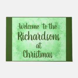 Personalisierte Grünfrostfamilie Willkommen Fußmatte