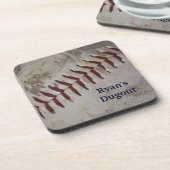 Personalisierte Grunge Baseball-Untersetzer - Set  Getränkeuntersetzer (Linke Seite)