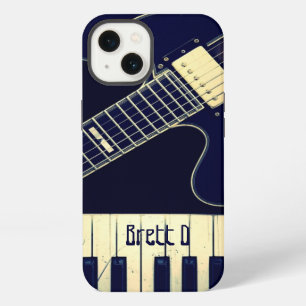 Personalisierte Grunge-Piano-Tastatur-Gitarre iPhone Hülle