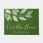 Personalisierte Grünpflanzen Willkommen Neue Zuhau Fußmatte (Vorderseite)