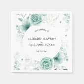 Personalisierte Grüntöne Hochzeit Serviette (Vorderseite)