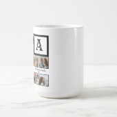 Personalisierte Gruppe 4 Foto Collage Monogramm Kaffeetasse (Mittel)