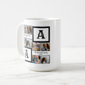 Personalisierte Gruppe 4 Foto Collage Monogramm Kaffeetasse (Vorderseite Links)