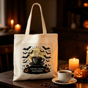 Personalisierte gruselige Halloween-Kaffeeliebhabe Tragetasche