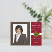 Personalisierte Grüße für Geschäftsreisen Feiertagspostkarte (Stehend Vorderseite)