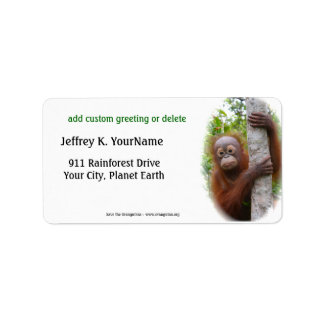 Personalisierte Grußempfehlung für Orangutans Adressaufkleber