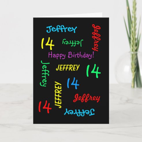 ICG Geburtstagskarte Für Enkel Zum 14. Geburtstag – Mit Laptop & Kopfhörer-Motiv, Goldgeprägt, 15,7x22,9 Cm