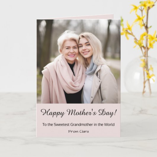 Personalisierte Grußkarte der Großmutter Karte (Gelbe Blume)