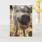 Personalisierte Grußkarte für Mini-Schweinefleisch Karte (Gelbe Blume)