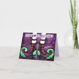 Personalisierte Grußkarte Halloween Hexenstiefel Karte