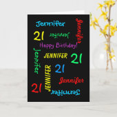 Personalisierte Grußkarte Name, Alter, Okcasion Karte (Gelbe Blume)