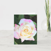 Personalisierte Grußkarte Rosa und Gelb Rose