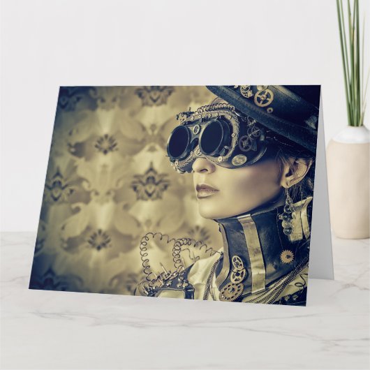 Personalisierte Grußkarte - Steampunk Art 'Look' Karte (Vorderseite)
