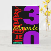 Personalisierte Grußkarte zum 30. Geburtstag POP Karte (Gelbe Blume)